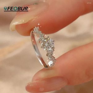 Anelli di cluster 1ct D Colore Moissanite Diamond Engagement Ring con certificato Gra 925 Sterling Silver Promise Wedding Besta per le donne