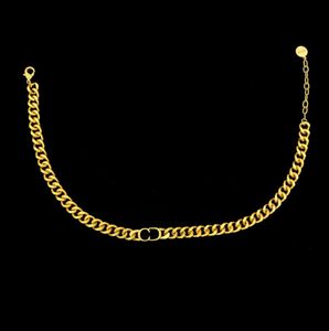 Catena di girocollo della collana di design di lusso 18k oro oro in ottone in ottone in rame Dichiarazione a ciondolo Fashion Women Dletter Wedding Jewelr4597883