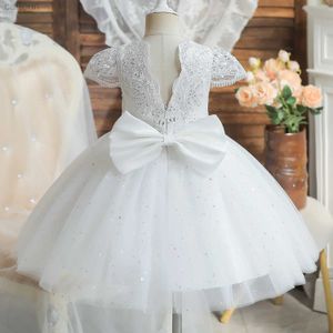 Girl's Dresses Toddler Girl Party Dress for Embroidery Lace Cute Baby 1st Birthday Baptism Vestidos Kids Wedding Porm Gown for 1-5 Y Baby Girls d240425