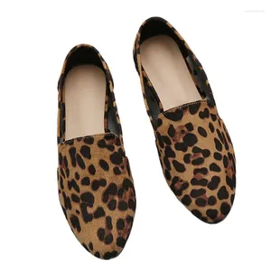 Casual Shoes 2024 Kvinnor Flats Kvinna Plus Size Velvet Leopard Flock Leather Lady Side Mesh Sexig grunt Polka Dot Fashion Street Style Style