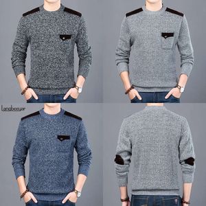 Fashion New Brand Sweater для мужских пулыков Slim Fit Jumpers Крадьба O-образное вырезок Осенняя корейская одежда в корейском стиле мужчина 201125