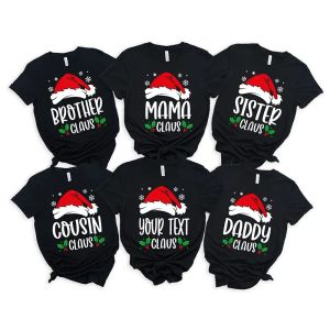 T-shirt Matching Family Merry Christmas T Shirts Cotton High Quality Tshirt Your Text Name Here Tshirt Custom Clothes Festival Gift