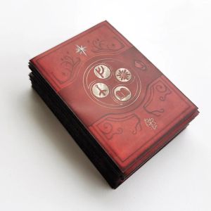 Games 100pieces/Lot 66x91mm Matte Crimson Mystery Symbol Card Sleeves Board Game Cards Protector Shields för MGT PKM Magical Gathering