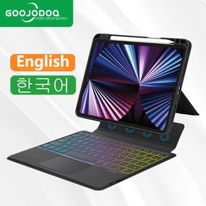 Goojodoq Magic Keyboard -Hülle für iPad Pro 11 Air 5 4 9. Generation Magnetische abnehmbare RGB -Abdeckung 240424