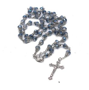 Bönpärlor Crystal Rosary Cross Halsband Katolska helgon Bönförsörjning GIVEAWAYS9295622