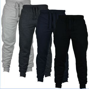 Pantaloni di fitness nuovi uomini uomini a colore puro pantaloni casual pantaloni sport pantaloni