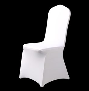 100st Universal El Spandex White Chair Cover Lycra Weddings Stol Cover Party Dining Christmas Event Decor Seat Cover Y207085639