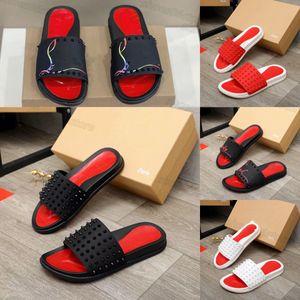 Designer Sandal Red Bottoms Slippers Summer Classic Spike Flat Spikes Slide Sandal Man Beach Flip Flop Outdoor Wedges Shoes Thick Sole Slipper Studs Slides Platform