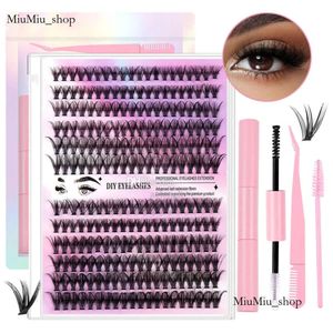 DIY KIT 240PCS CLUSTER BQ D CURL EARLASH Extension Set Clusters Lash with Bond Seal and Applicator Tool 487