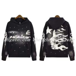 Rock Hip Hop Street Hoodies Set Washed Flame Letter Print Hooded Pullover Men Women Hell Star Sweatshirts Hoodie Tracksuits Brands Outdoor Jacket 801