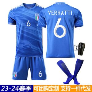 Futebol define os trajes de rastreio de traje masculino 2324 Copa Itália Home No. 6 Villati 1 Donaruma 18 Barrera Football Kit