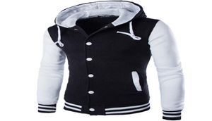 Nuova giacca da baseball con cappuccio maschile inverno autunno 2017 di moda maschile nero slim fit varsity giacca marchio elegante college jacekt v8824611