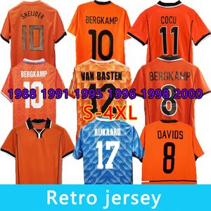 Niederlande Retro -Trikot 1988 1991 1995 1996 1998 2000 Heim- und Auswärts -Jersey Basten Bergkamp Nistelrooy Sneijder Robben Persie Spieler Trikot