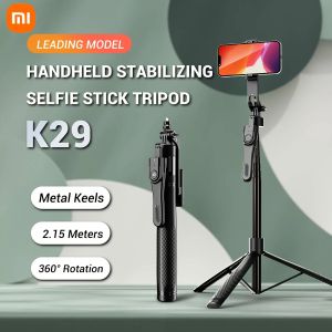 Sticks Xiaomi 2.15m UnTRA Long Selfie Stick TripoD K29 360Gree Allinone Infällbar aluminiumtelefonhållare för Vlog/Selfie/Video