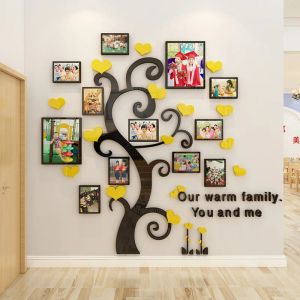 Frame Family Photo Frame Acrylic Wall Stickers 3D DIY Mirror Tree Art Decal for Bedroom Living Room Sofa TV Background Wall Home Decor