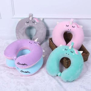 Pillow Portable Unicorn U Shaped Travel Pillow Car Air Flight Inflatable Pillows Neck Support Headrest Cushion Soft Memory Foam Pillow