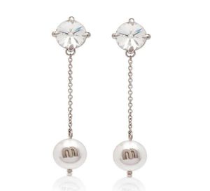 Charm MIU039S East Gate Net Red Women039S Fashion Pearl Pendant Long Tassel Simple Earrings 22120061603317