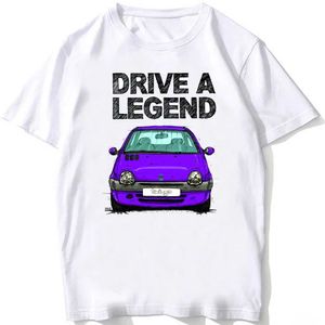 Herrt-shirts driver legenden twingo 90-tals bil t-shirt unisex sommar män korta slve hajuku vit hip hop casual pojke ts mode man toppar t240425