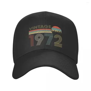 Ball Caps Vintage 1972 Cap Ochrona przeciwsłoneczna Kobiety Kobiety Regulowany stary 50. urodziny tata kapelusz jesienna wiosna sprężystość letnie czapki