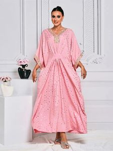 Etniska kläder ramadan eid rosa abaya kalkon islam muslimska maxi kaftan klänning bön kläder kvinnor kebaya caftan marocain robe femme