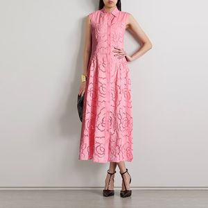 416 XL 2024 밀라노 런웨이 드레스 봄 여름 민소매 화이트 핑크 여자 드레스 패션 고품질 boka
