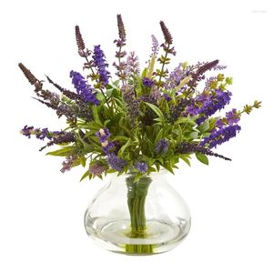 Dekorative Blumen künstliche Blumenarrangement in Vase Purple Home Decors Accessoires Luau Party Dekorationen Hochzeitsdekoration für