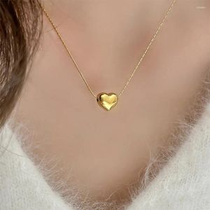 Anhänger Halskette Mode einfache goldene Herzkette für Frauen exquisite Edelstahlkette süßer eleganter Partyschmuck