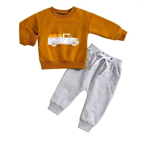 Clothing Sets Kids Outfit Soft Cotton Warm Crewneck Long Sleeved Round Neck Pumpkin Alphabet Sweatshirt Suit Clothes Girl Size 8 Fall