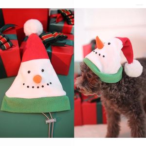 Dog Apparel Christmas Snowman Design Hat Cat And Cosplay Costume Headwear To Keep Warm Pet Holiday Party Decoration Accessories