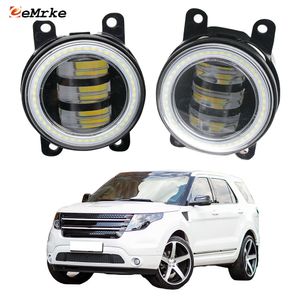 Eemrke LED Fog Lights Assembly 30W/ 40W für Ford Explorer 5 U502 2011-2015 mit Clear Lens Angel Eyes DRL Daytime Running Lights 12 V PTF Car Accessoires