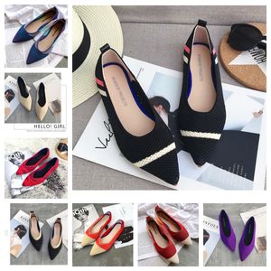 2024 Luxury Dress Shoes Ballet Black Red Soft Soled Sticked Women Designer Formell läderbrev Plattform Fashion Flat Boat Shoe Ladys lata loafers