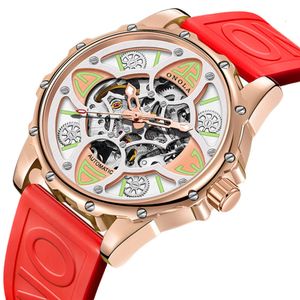 Onola New Clover Fully Automatic Mechanical Watch 남성 및 여성 방수 테이프 시계 스트랩