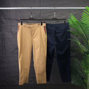 Men's pants summer new fashion men's pants counter business casual slim suit pants plaid letter pattern pantsAA2267
