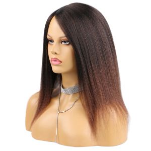 Wigs 14 Inch Synthetic Yaki Hair Wig Natural Soft Afro Kinky Straight Hair Wigs For African Women Wigs Daily Use