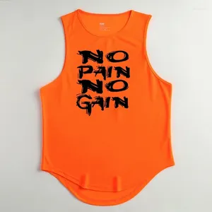 Tanques masculinos Tops 2024 Fitness Sports Top respirável de treinamento solto Fit