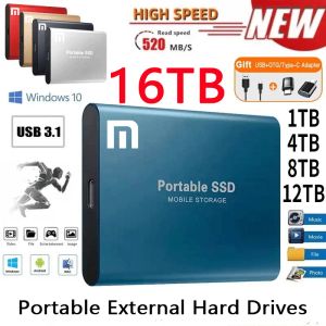 Kutular Harici Sabit Sürücü 2 TB Yüksek Hızlı SSD 1 TB Taşınabilir Harici Sabit Disk USB 3.0 Arayüz Dizüstü bilgisayar için Xiaomi için Solidstate Disk