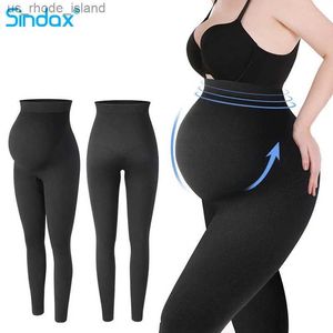 Moderskapsbottnar moderskap leggings kvinnor höga midja byxor mager moderskapskläder för gravida kvinnor magen stöder hög elasticitet Shapewearl2404