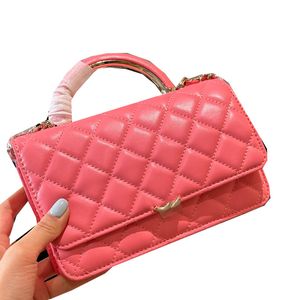 Womens Lambskin Top Round Metal Handle Totes WOC Shoulder Bags Wallet Card Holder Multi Pochette Large Capacity Purse For Ladies Holidy Summer 4 Colors 19cm