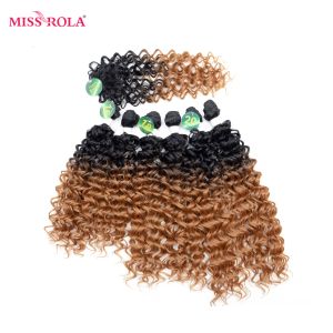 Pack Pack Miss Rola Short Curly Synthetic Hair #1 6st/Pack Kanekalon Fiber Weave for Women 16 18 20 Inch Hair Weaving