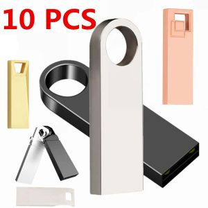 Drives nya 10st -USB Flash Drive 128 GB Pen Drive 64 GB 32 GB Metal Memoria Memoria Cel USB Stick 8GB 4GB Gift 10 PCS Pendrive 16 GB U DISK