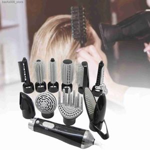 Curling Irons Hot air brush with 10 interchangeable brush heads multifunctional hair dryer curler straightener comb styling tool Q240425
