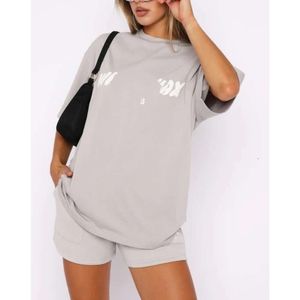 Women's Tracksuits White Foxs Designer Summer Fashion Versatile T Shirt Woman Foxx Set Tracksuit English Letters Tshirt Stylish Sportswear Shirts 266