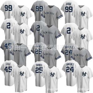 Baseball Jersey Yankees #99 Judge 2# Jeter 45# 27#