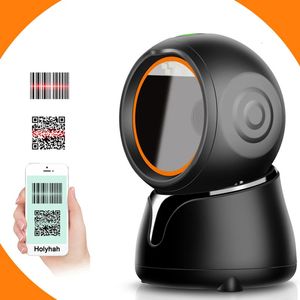 Desktop 1D 2D Scanner de código de barras Supermarket Código USB QR Reader com Matriz de dados de detecção automática Leitura de cigarro 240416