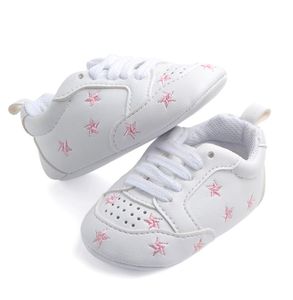 Babyskor nyfödda pojkar flickor hjärtstjärna mönster första vandrare barn småbarn snörning pu sneakers 018 månader2592759