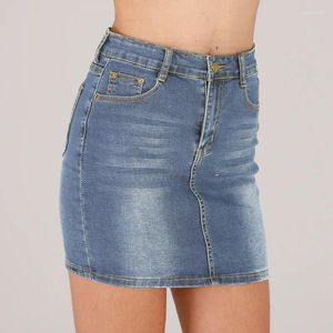 Юбки 2024 растягиваемая джинсовая юбка мини-мини