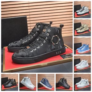 Scarpe plein a cime alte designer di lusso classico fatto classico di alta qualità in pelle di più alta qualità Lace-up Casual Runners Colore PP Modello Sneaker sport sport traspiranti Taglia 38-44