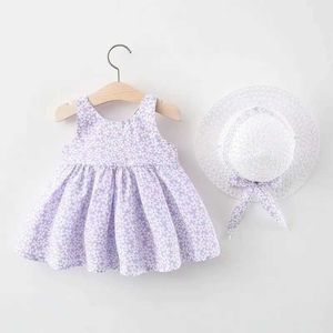 9i2U Girl's Dresses Summer Clothes Baby Girl Dresses Casual Fashion Print Söt Bow Flower Princess Dress Nyfödda kläder Set D240425