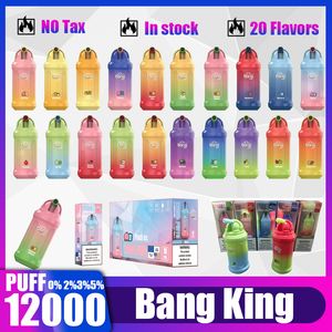 Оригинал Bang King Puff 12k Puff 12000 бар. Одноразовые вейп -ручка e Сигареты 23 мл предварительно заполненных капсул.