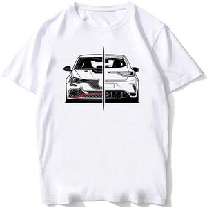 Camisetas masculinas clássicas francesas megane rs troféu-r sport masculino curto slve harajuku carro branco casual ts unissex hip hop camiseta t240425
